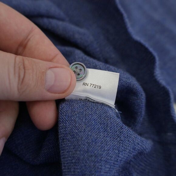 Joseph Abboud Blue 2XL Extra Fine Merino Wool Collared‎ Fitted Sweater - Picture 11 of 11